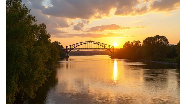 Photo of Sacramento tower bridge at sunset