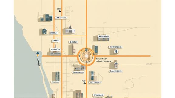 Map of Sacramento highlighted with local event spots and office locations